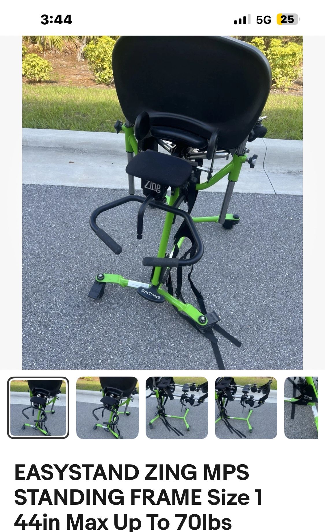 EASYSTAND ZING MPS STANDING FRAME Size 1 44in Max Up To 70lbs. Item is in very good condition and the parts seem to move and just flawlessly Simply, I