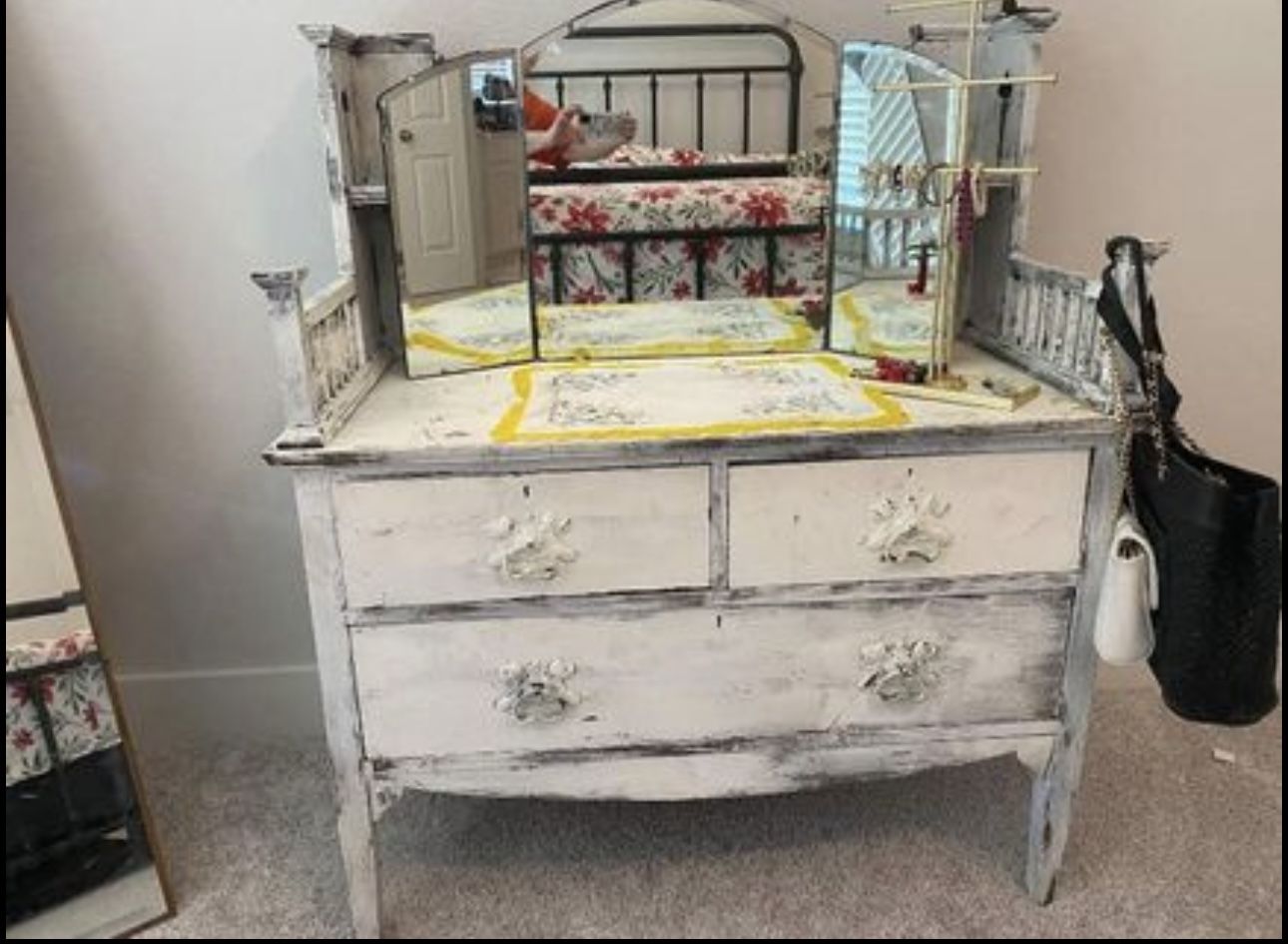 Antique Vanity/Dresser with Mirror Included