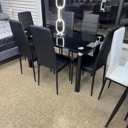 Dining Table With 6 Chairs Brand New 7 Pieces Set $250 Only 