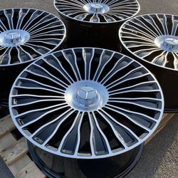 20" Wheels Rims fit MERCEDES BENZ AMG Maybach GL400 GLK350 GLE350 GLS450 ML550 Chrome Face Black Machined Face 5x112 / 20x9.5 / +35 / 66.6mm