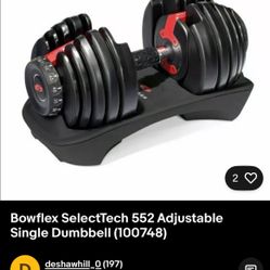 Bowflex adjustable dumbbells with included base