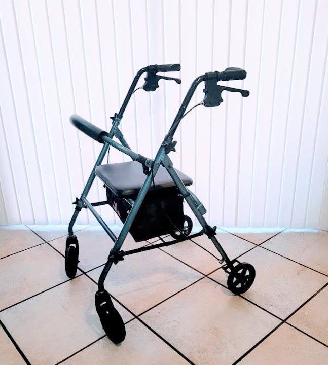 Blue Aluminum Rollator with 6-inch Wheels (Nova)