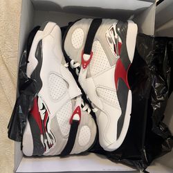 Air Jordan 8 Retro White and true red mens