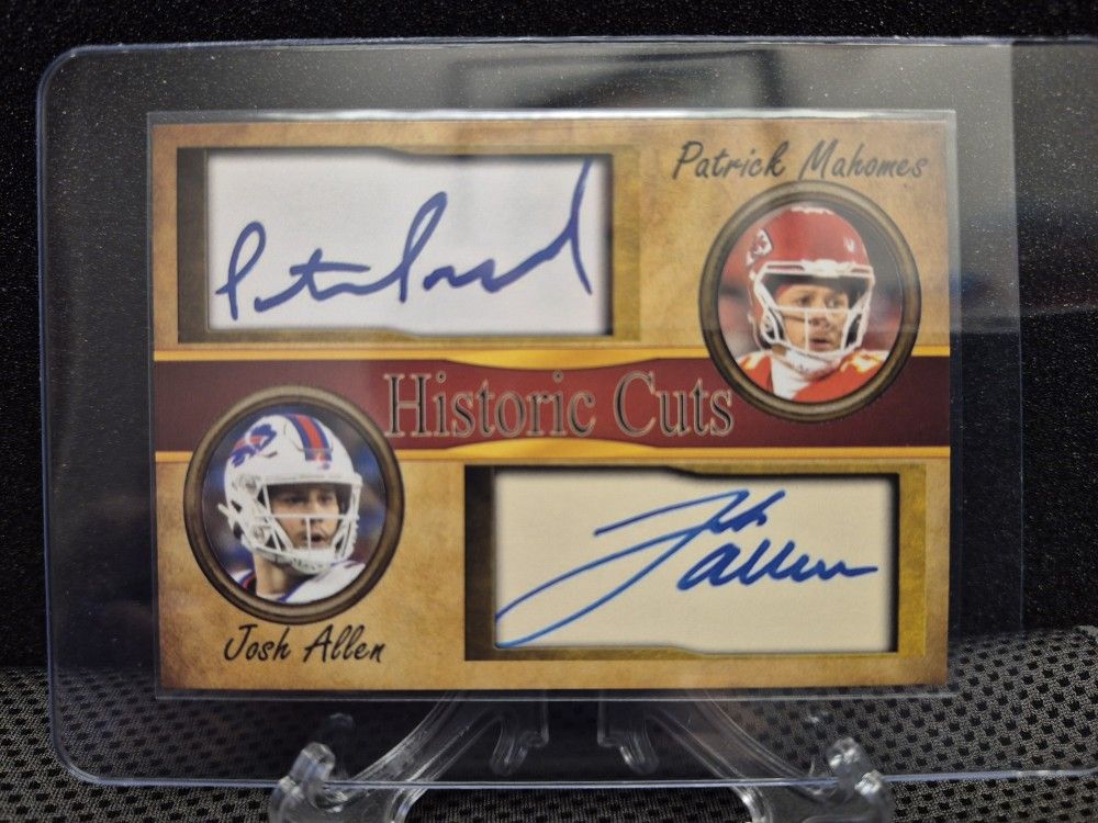 Patrick Mahomes/ Josh Allen Historic Cuts Card  2022