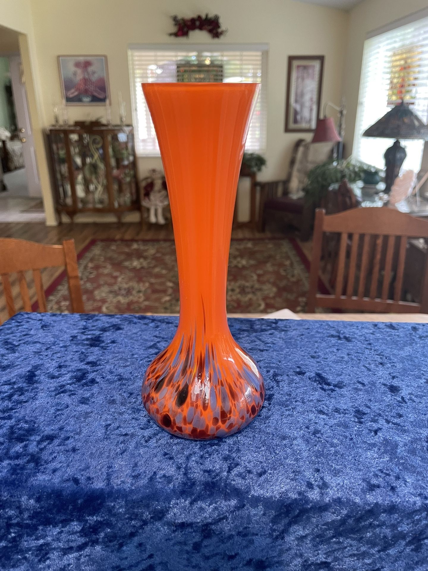 Czechoslovakian Handmade Pre. WW2 Signed Art Glass Vase “End Of The Day” Style