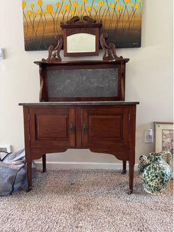 Antique marble top wash table