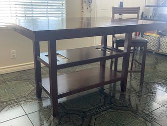 Dark Wood Counter Height Dining Table