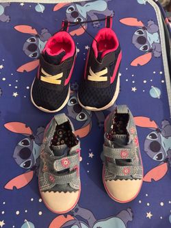 2 Pairs Toddler Girl Sneakers brand new size 4 for baby girls