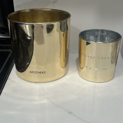 Gold Empty Candle Jar Set  Cleaned and ready to repurpose