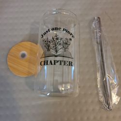 Glass Cup With And Straw