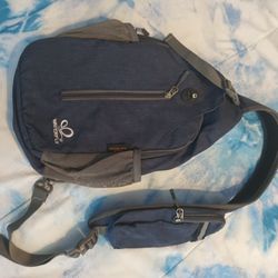 Waterfly Crossbody Sling Bag Travel Hiking Bag Daypack in Denim