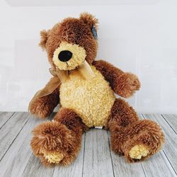 14" Applause Brian No.49254 Soft Plush Fuzzy Brown Bear Stuffed Animal with Beige Belly and Paws. Pre-owned in excellent condition. No rips, stains, h