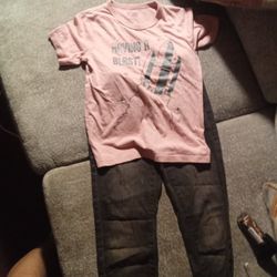 Girls Outfit (Shirt Size 5T Pants Size 7)