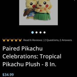 Paired Tropical Pikachu Plush 