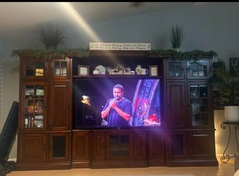 Solid wood TV entertainment center