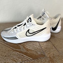 Nike Sabrina 1 Magnetic White and Black Athletic Shoes