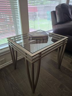 Modern Glass Top  End Table