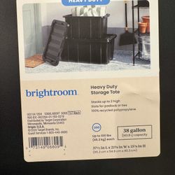Brightroom Heavy Duty Storage Tote, 38 gallon capacity