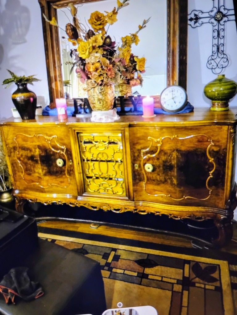 Antique Walnut Buffet Gorgeous Early 1900"S