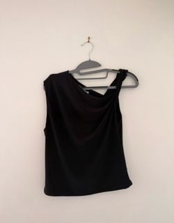 Olivaceous Black One Shoulder Top - Size L (Never Worn)