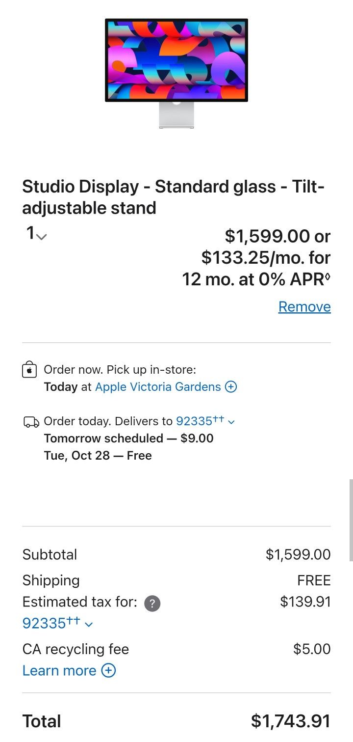 Lightly Used Apple Studio Display 27"