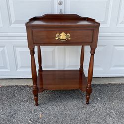 Vintage Solid Cherry Wood Side End Accent Table…Coffee Bar
