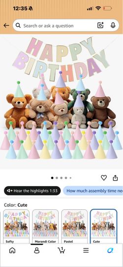 Happy Birthday Party Hat Set with Banner