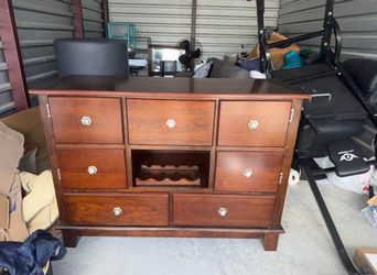 Solid Wood Buffet / Sideboard / Bar Cabinet with Wine Rack