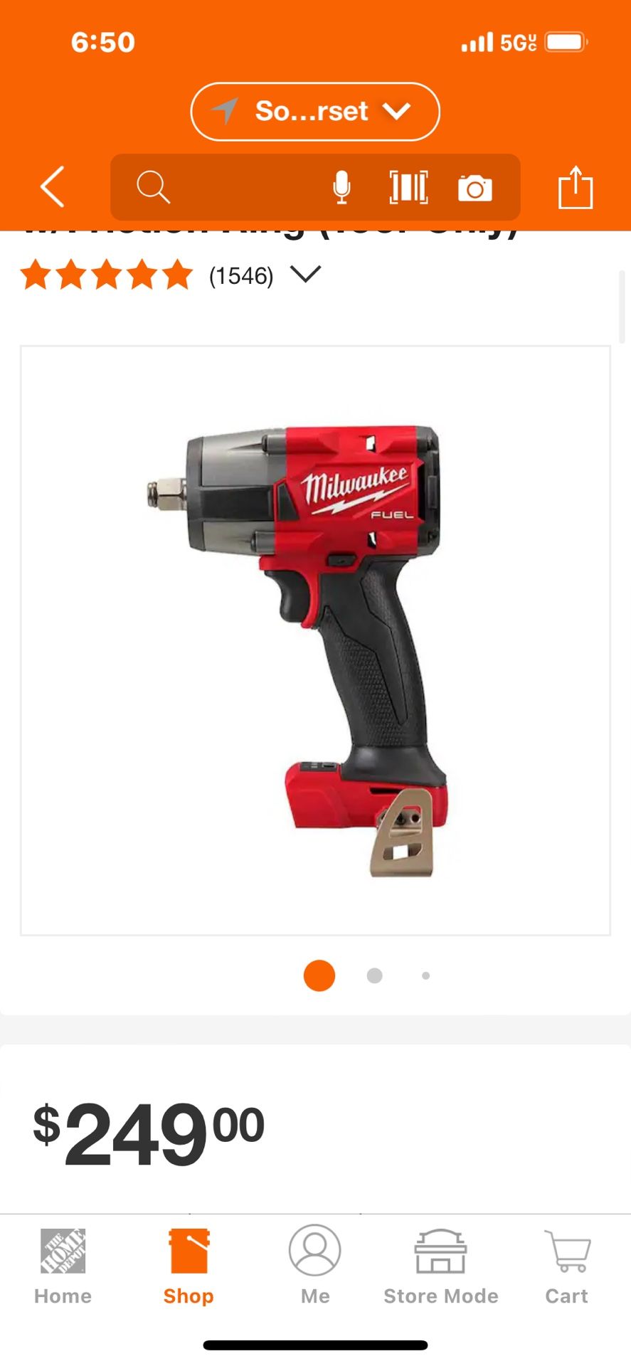 M18 1/2 Mid Torque Impact Wrench $190 Tool Only