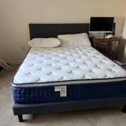 Queen sized bed and mattress