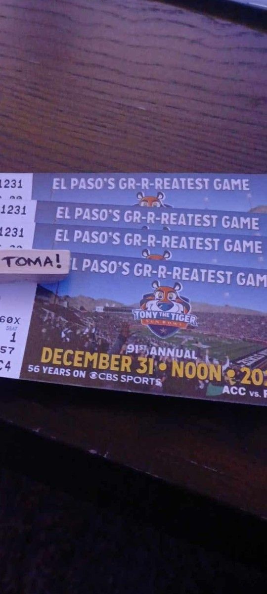 Selling Tickets For Sun bowl Tomorrow Morning