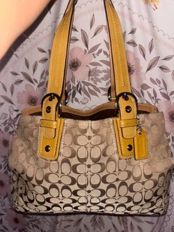 Coach Vintage Y2K tan and brown soho Signature Tote Bag F13118