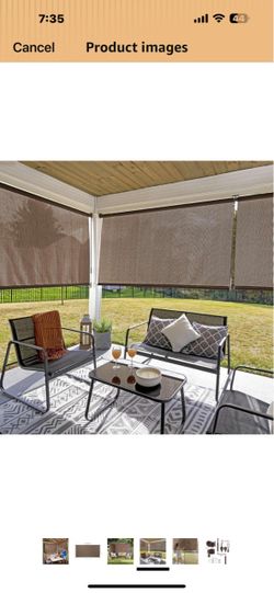 Outdoor roll down shade 120” x 96”