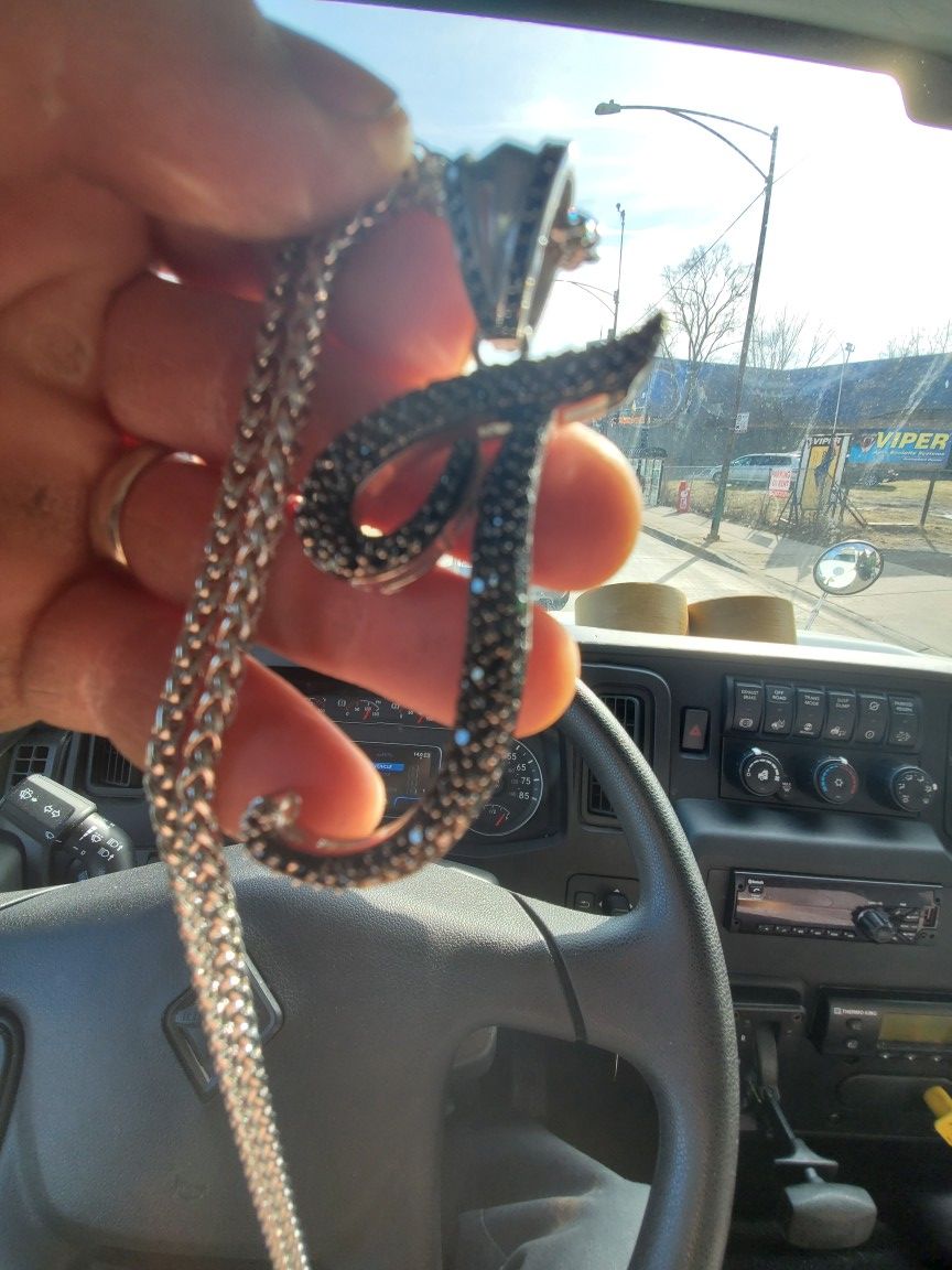Stainless steel chain and letter t
