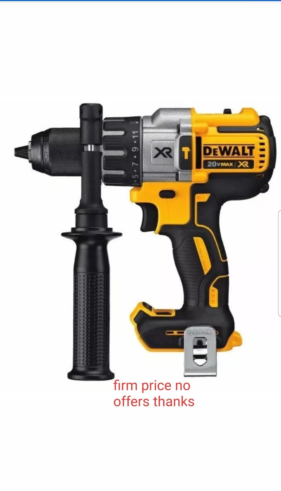 DEWALT Max XR 20V DCD996B Li-Ion 1/2" Cordless Hammer Drill (tool Only). battery or charger not included