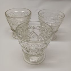 3 SHERBET GLASS BOWLS 