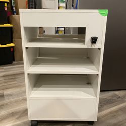 White Wooden Cabinet Bookcase Shelf 