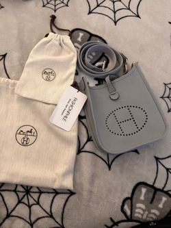 Hermes taurillion clemence Evelyne TPM Gris Pantin purse