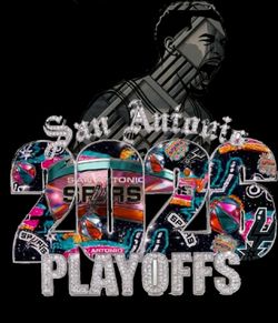 Spurs playoff tees shirts customizable back!