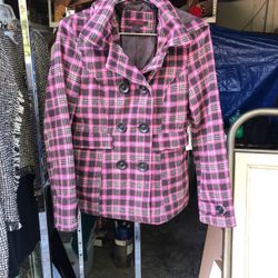 Hooded Jacket: Brown and Pink