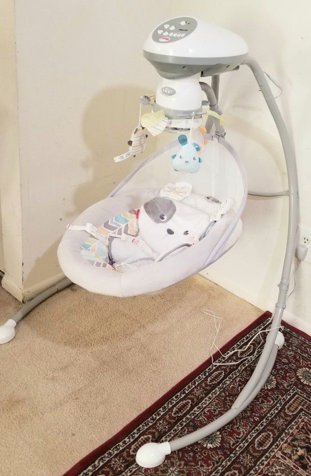 Fisher-Price Sweet Snugapuppy Swing, Dual Motion Baby Swing with Music, Sounds and Motorized Mobile


