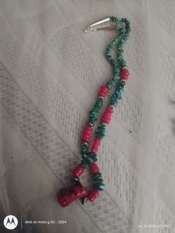Coral And Turquoise Neckless