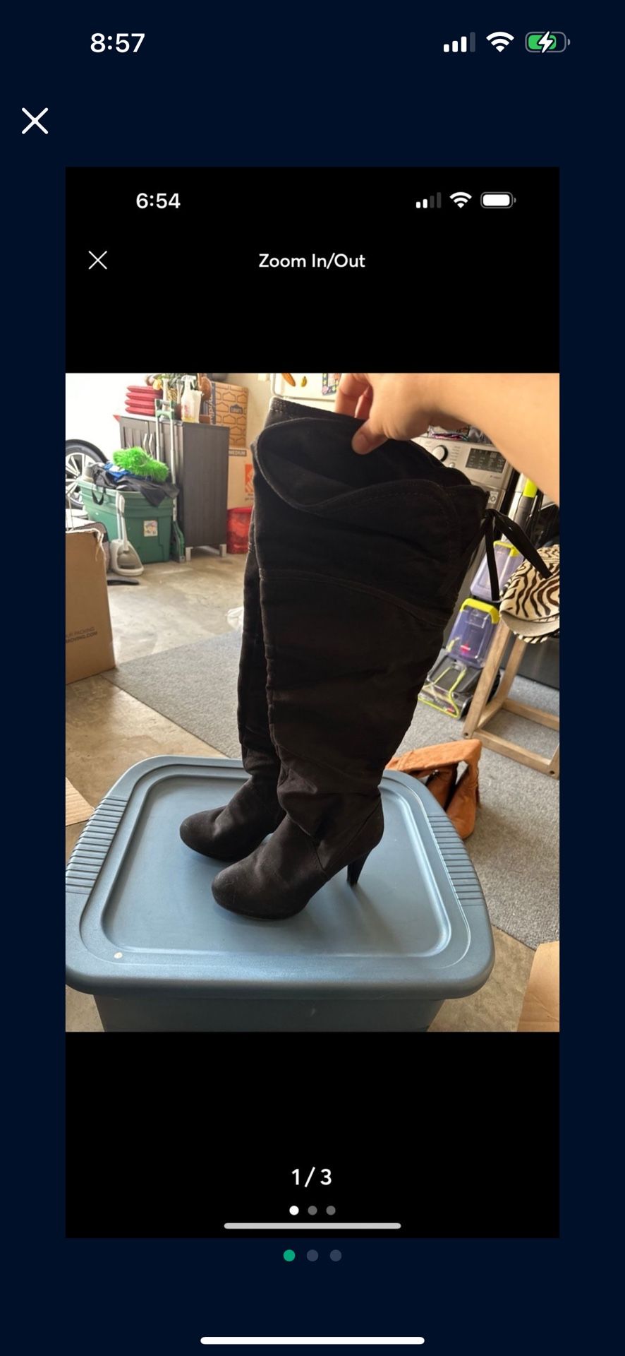 Black Heel Boots Size 9