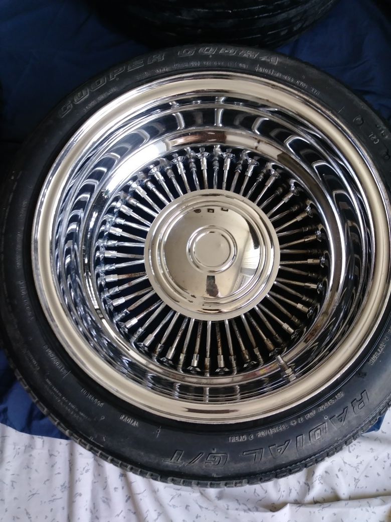 Old school McClain's wire wheels knock-off wire wheels spoke wheels Dayton Zenith wire wheels