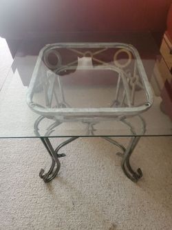 glass end table