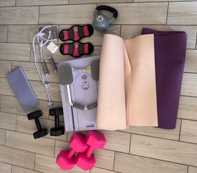Home Gym Exercise & Pilates Fitness Bundle – Dumbbells, Mats, Resistance Gear & More