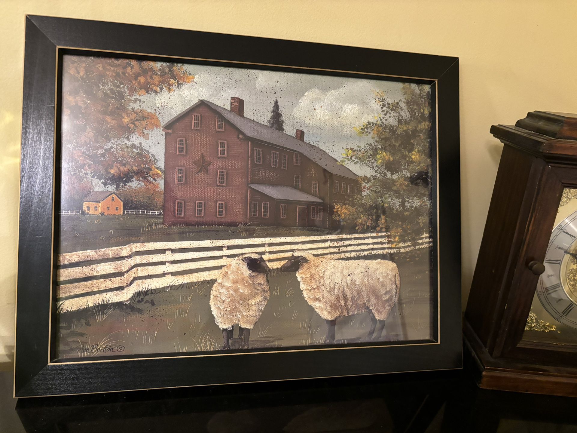 TrendyDecor4U BR129-405 Hancock Sheep by Pam Britton 18x 14in. Printed Framed Wall Art