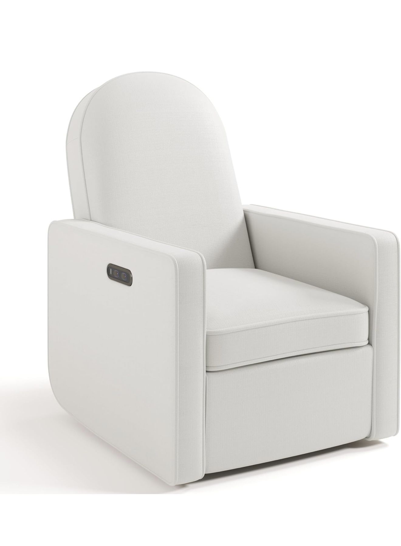 Graco Olivia Small-Spaces Premium Nursery Power Recliner Swivel Glider (Ivory Basketweave) – Smaller Profile for Smaller Rooms, Upholstered Power Recl