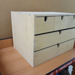 Wooden Box With Drawers 