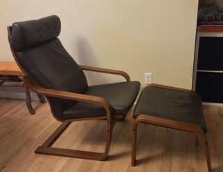 Classic IKEA sling chair in leather